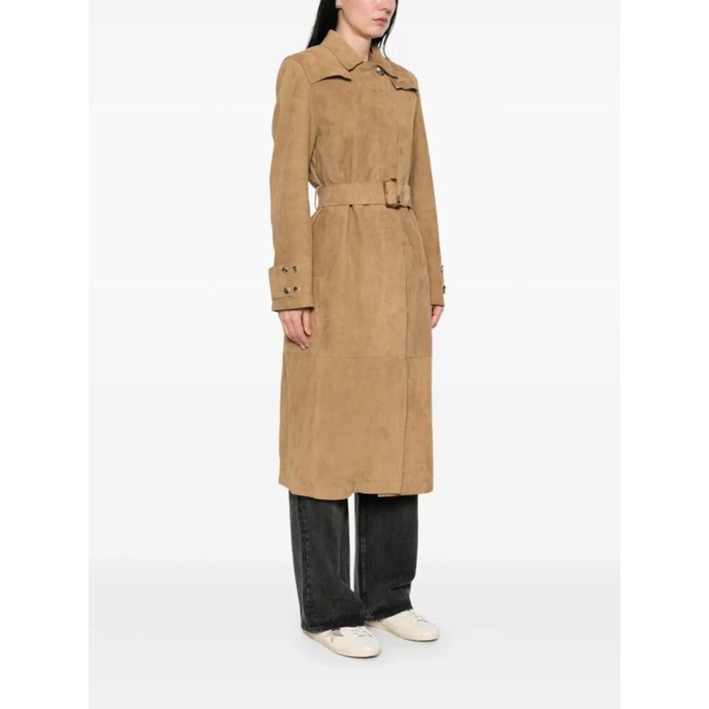 Golden Goose Women "Journey W`S Peggy" Trench Coat With Belt Light Suede - Picture 3 of 7
